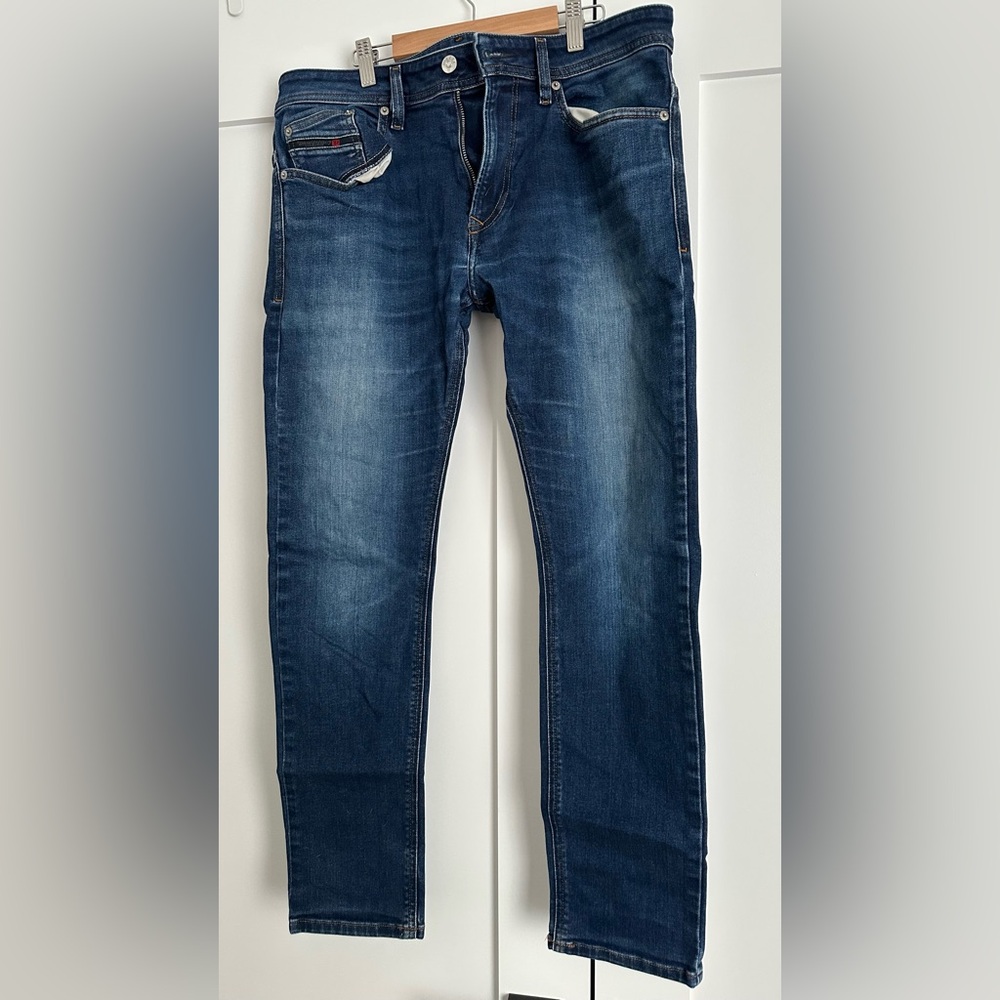 Diesel Men Straight Jeans in Indigo Blue Fade